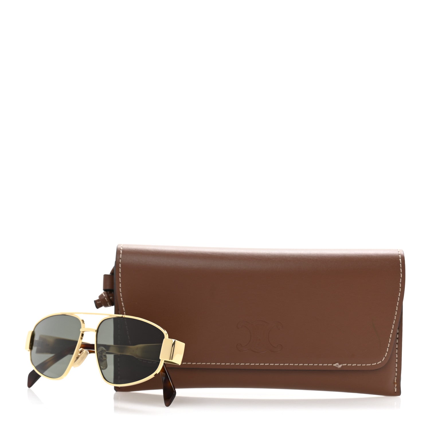 Celine Metal Triomphe 03 Sunglasses CL40281U Gold Green 9 of 9