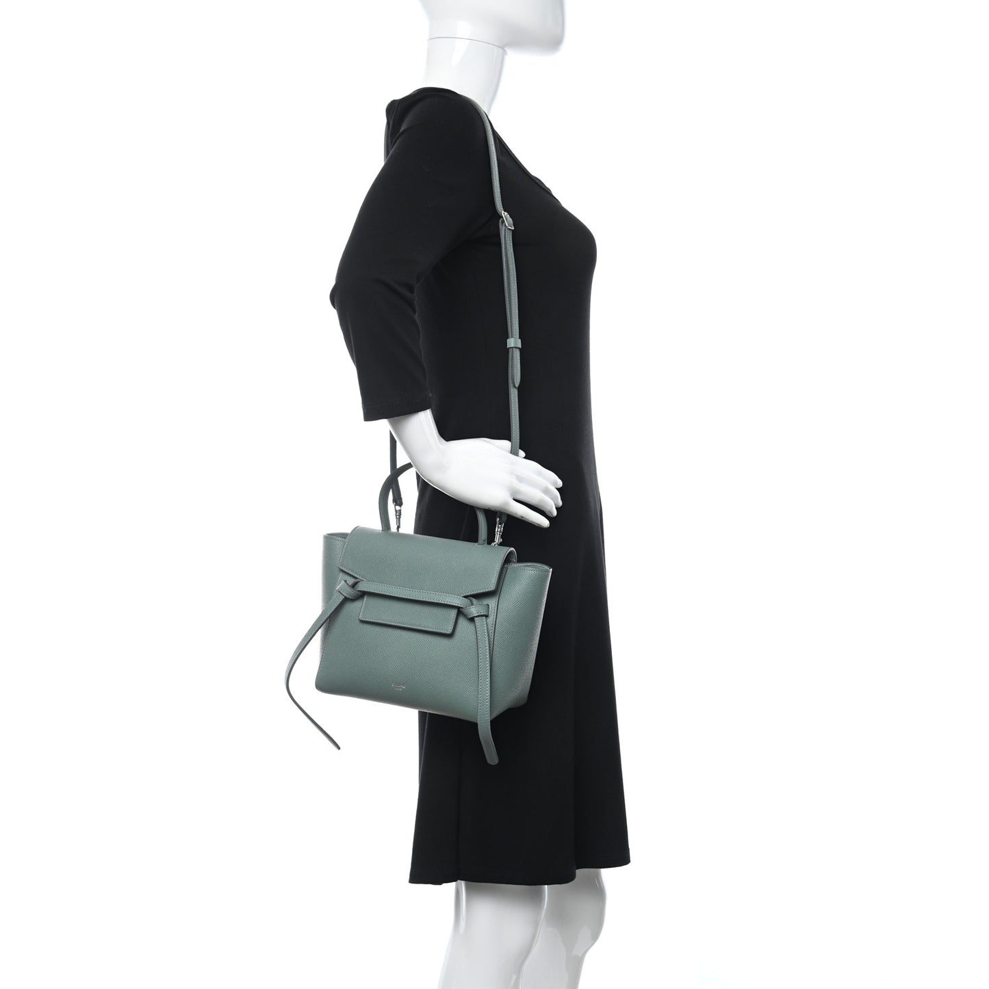 Grained Calfskin Nano Belt Bag Celadon