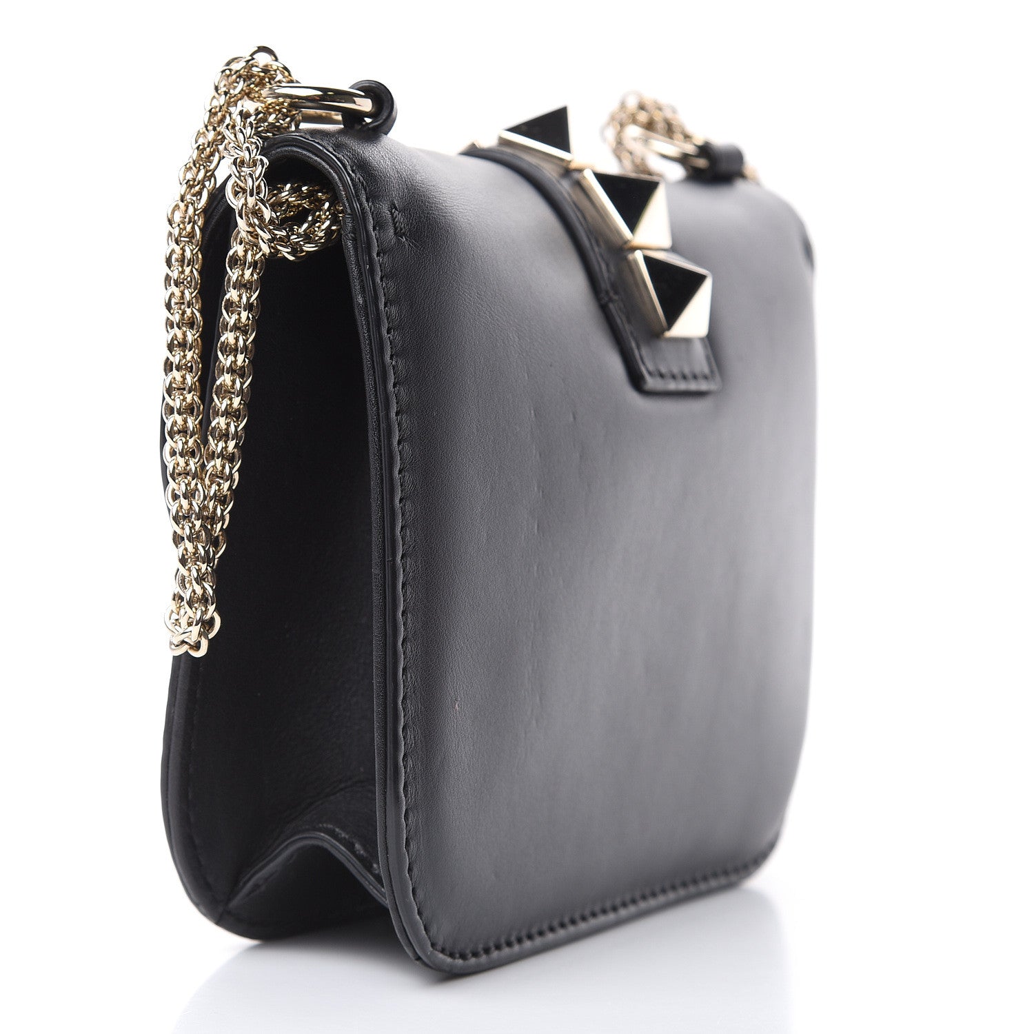 Valentino Garavani Vitello Small Glam Lock Rockstud Flap Black 13 of 13