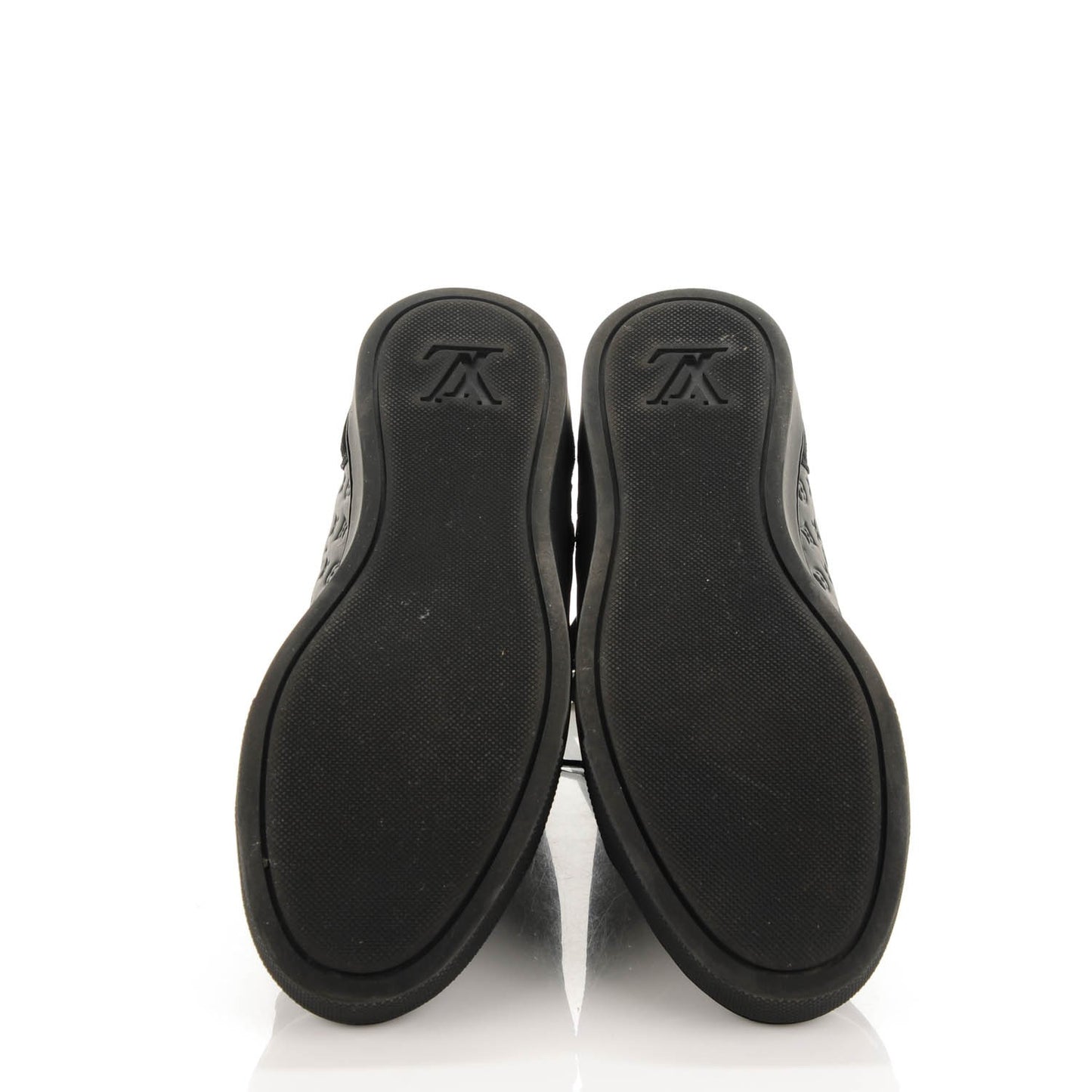 Calfskin Embossed Monogram Punchy High Top Sneakers 39 Black