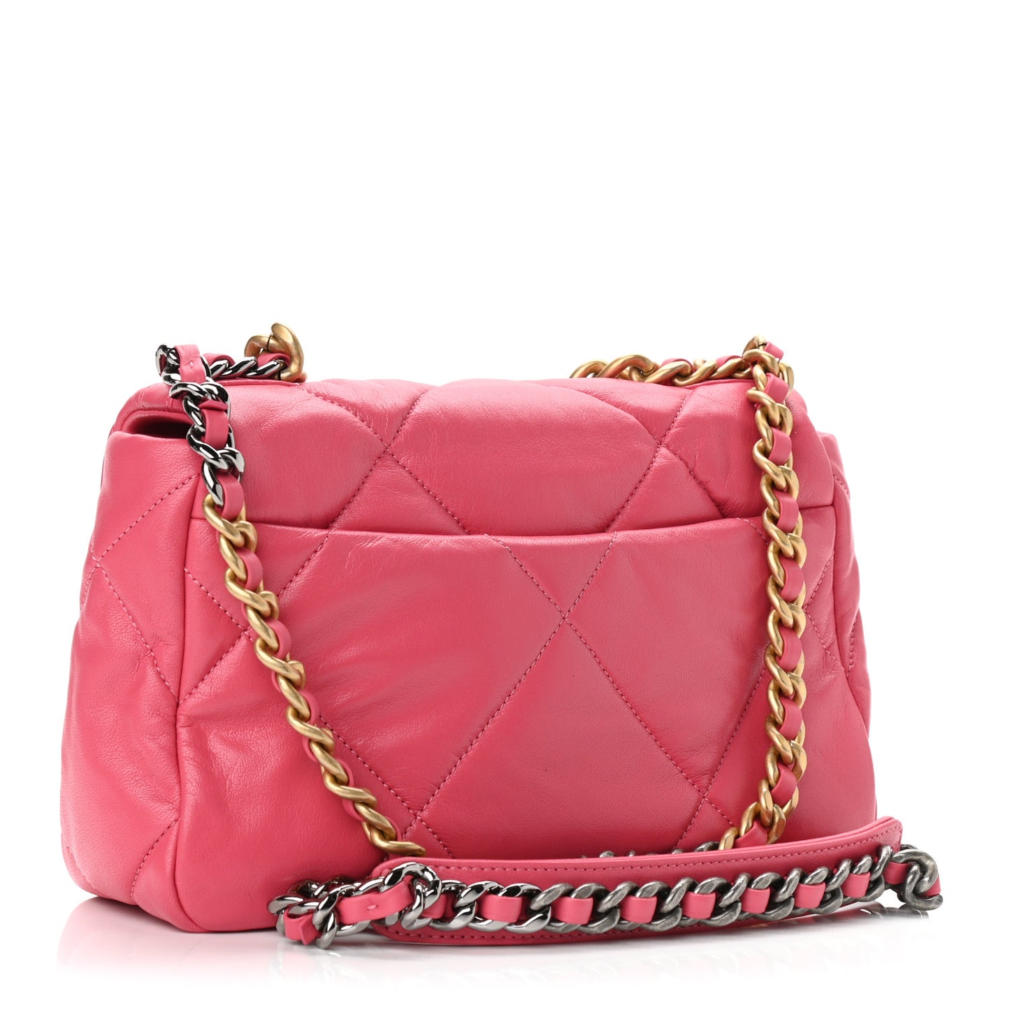 Lambskin Quilted Medium Chanel 19 Flap Pink