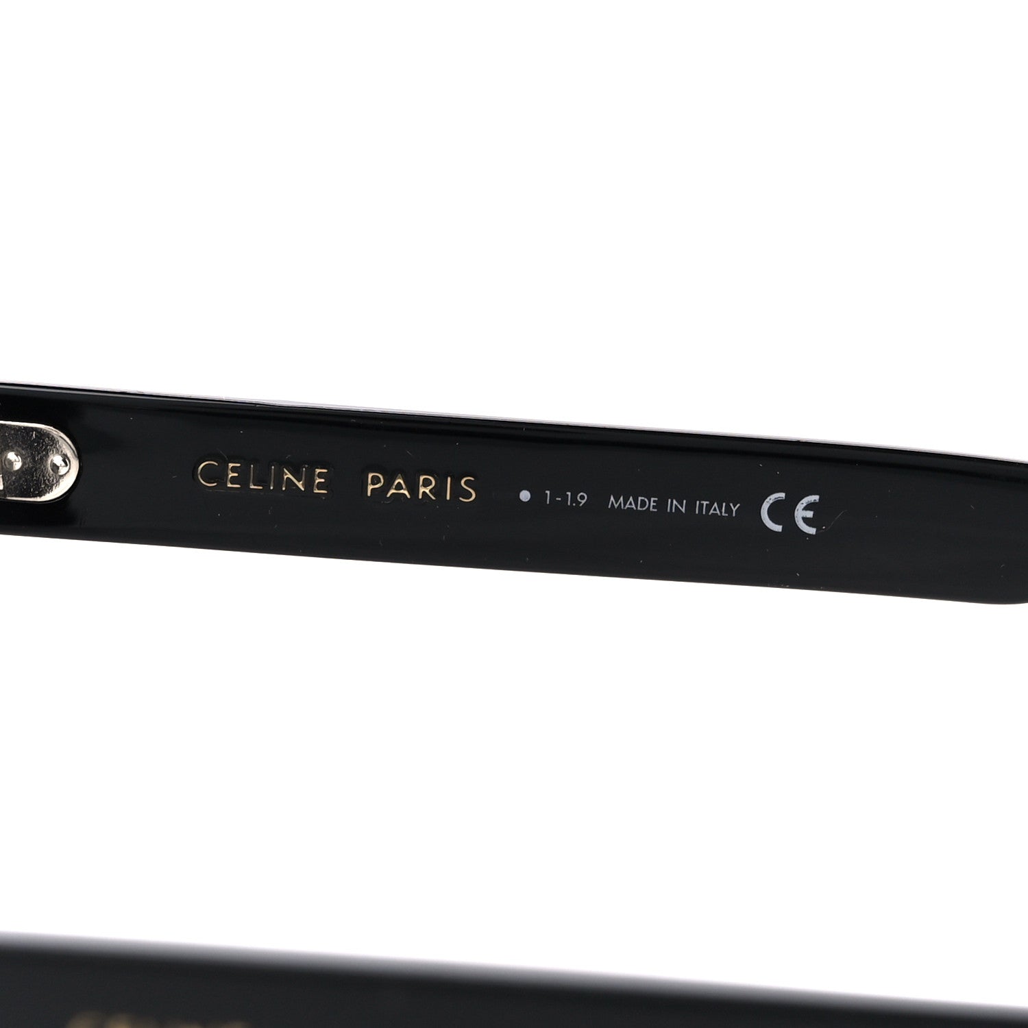 Celine Acetate Polarized Rectangular Crocodile Sunglasses CL4060IL Black 7 of 8