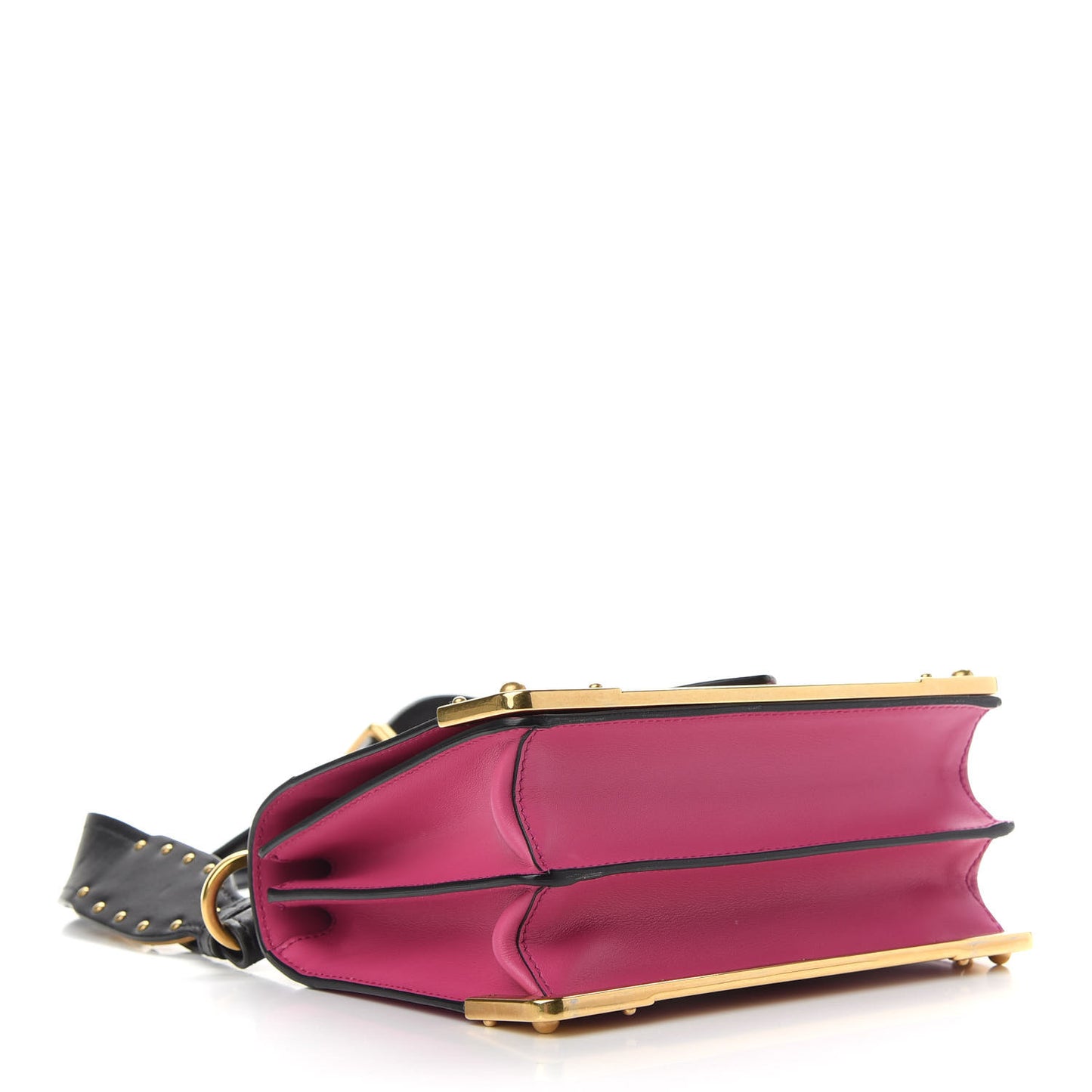 City Calfskin Saffiano Cahier Bag Fuxia Black