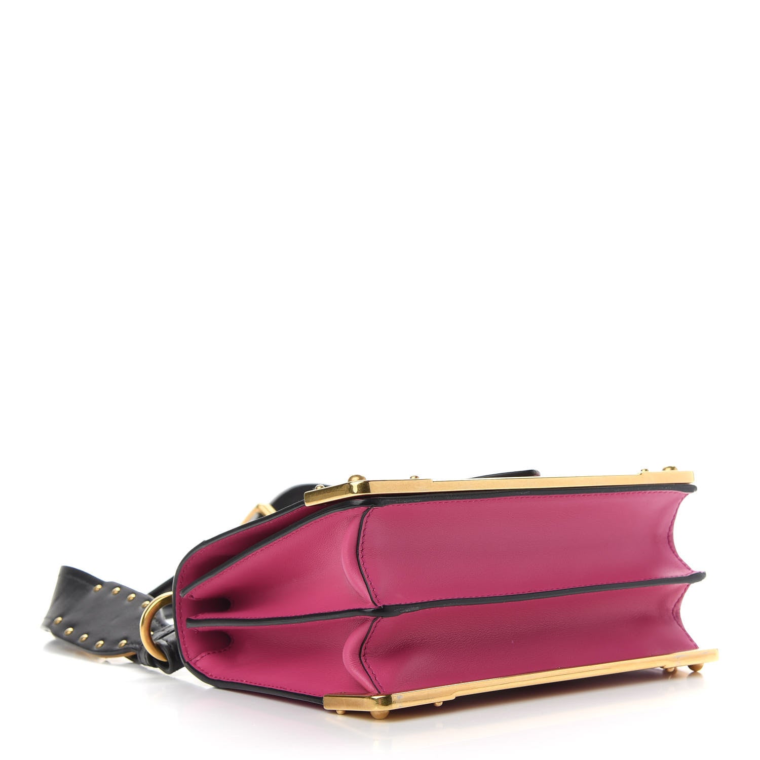 Prada City Calfskin Saffiano Cahier Bag Fuxia Black 4 of 8