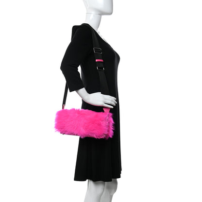 3.1 Phillip Lim Shearling Calfskin Ray Baguette Crossbody Neon Pink 2 of 10