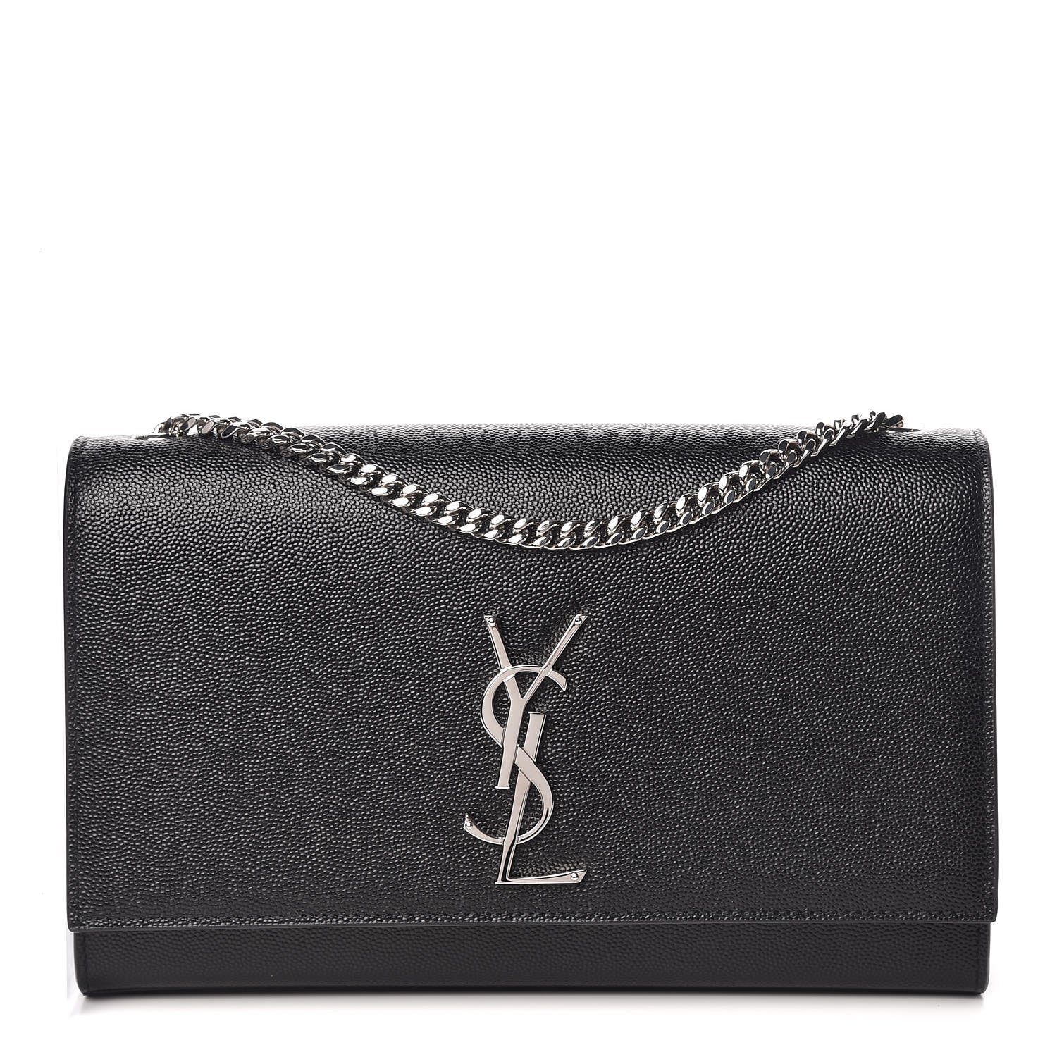 Saint Laurent Grain De Poudre Medium Classic Monogram Kate Satchel Black 1 of 9