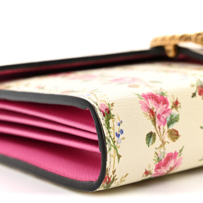 Gucci Calfskin Floral Print Mini Dionysus Chain Wallet Ivory Pink 10 of 11