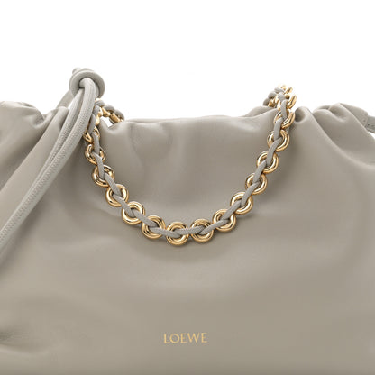 Loewe Mellow Nappa Donut Chain Medium Flamenco Knot Clutch Shell Grey 8 of 10