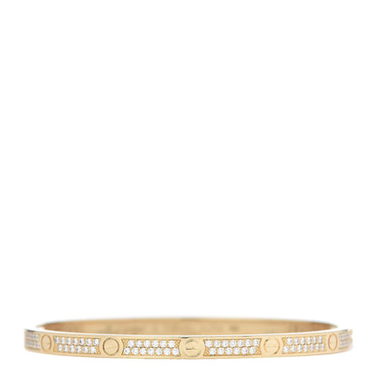 Cartier 18K Yellow Gold Diamond Small LOVE Paved Bracelet 15 1 of 7