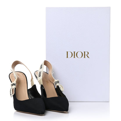 Christian Dior Technical Canvas Ribbon J'Adior Slingback 100mm Pumps 36.5 Black 9 of 9