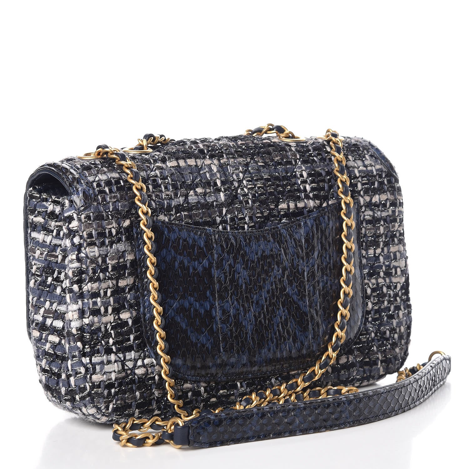 Chanel Tweed Snakeskin Quilted Small CC Filigree Flap Multicolor 3 of 14