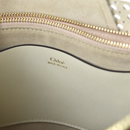 Chloe Calfskin Perforated Small Hayley Hobo Lace White 8 of 9