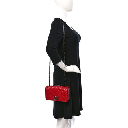 Chanel Glazed Calfskin Quilted Small Coco Boy Flap Red 2 of 9