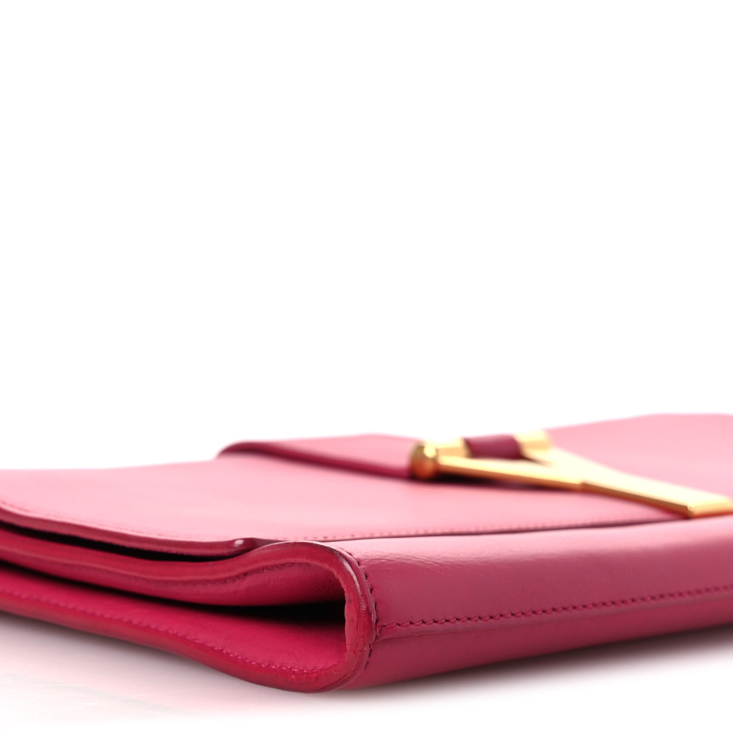 Calfskin Classic Y Ligne Clutch Fuchsia