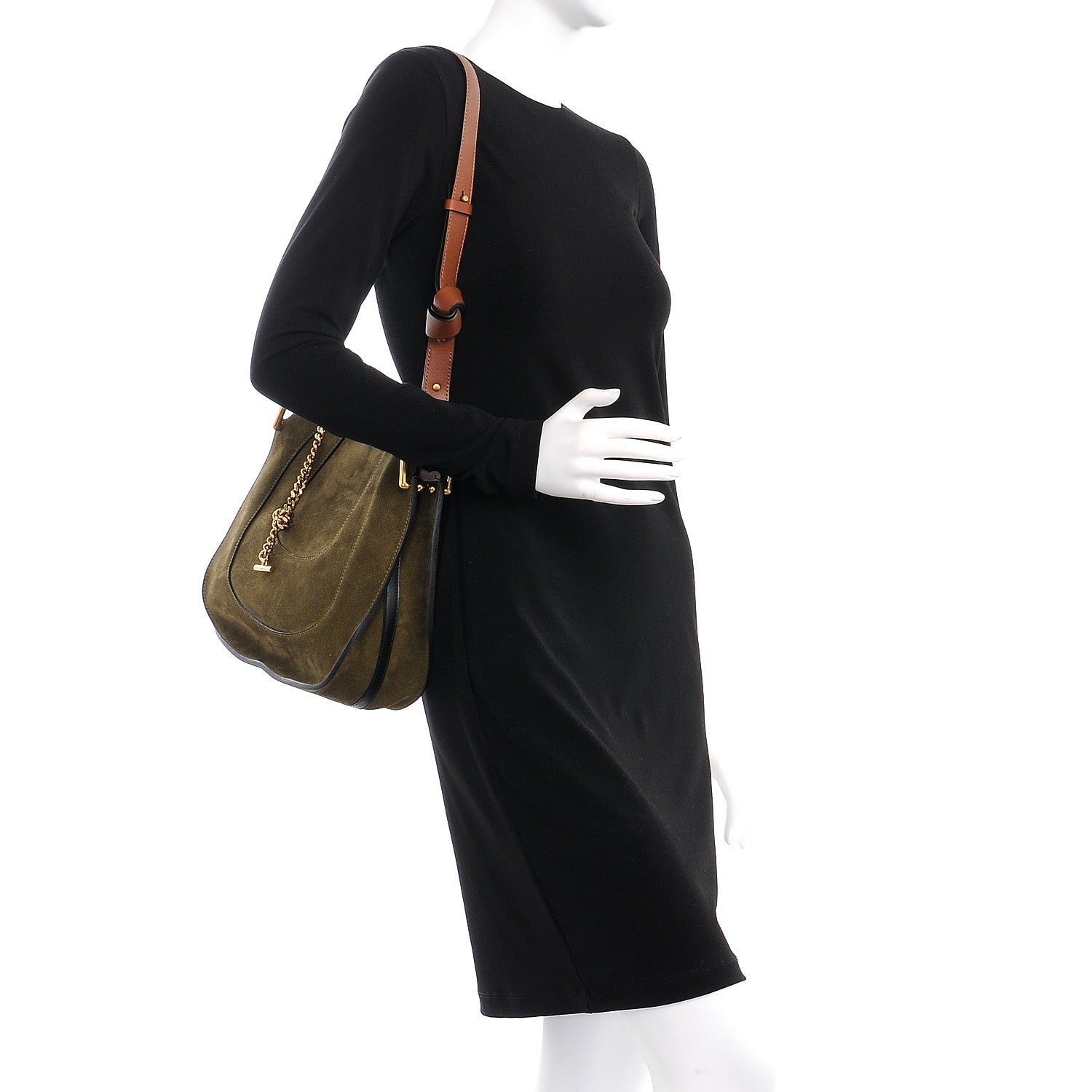 Chloe Calfskin Suede Small Hayley Hobo Eucalyptus 2 of 6