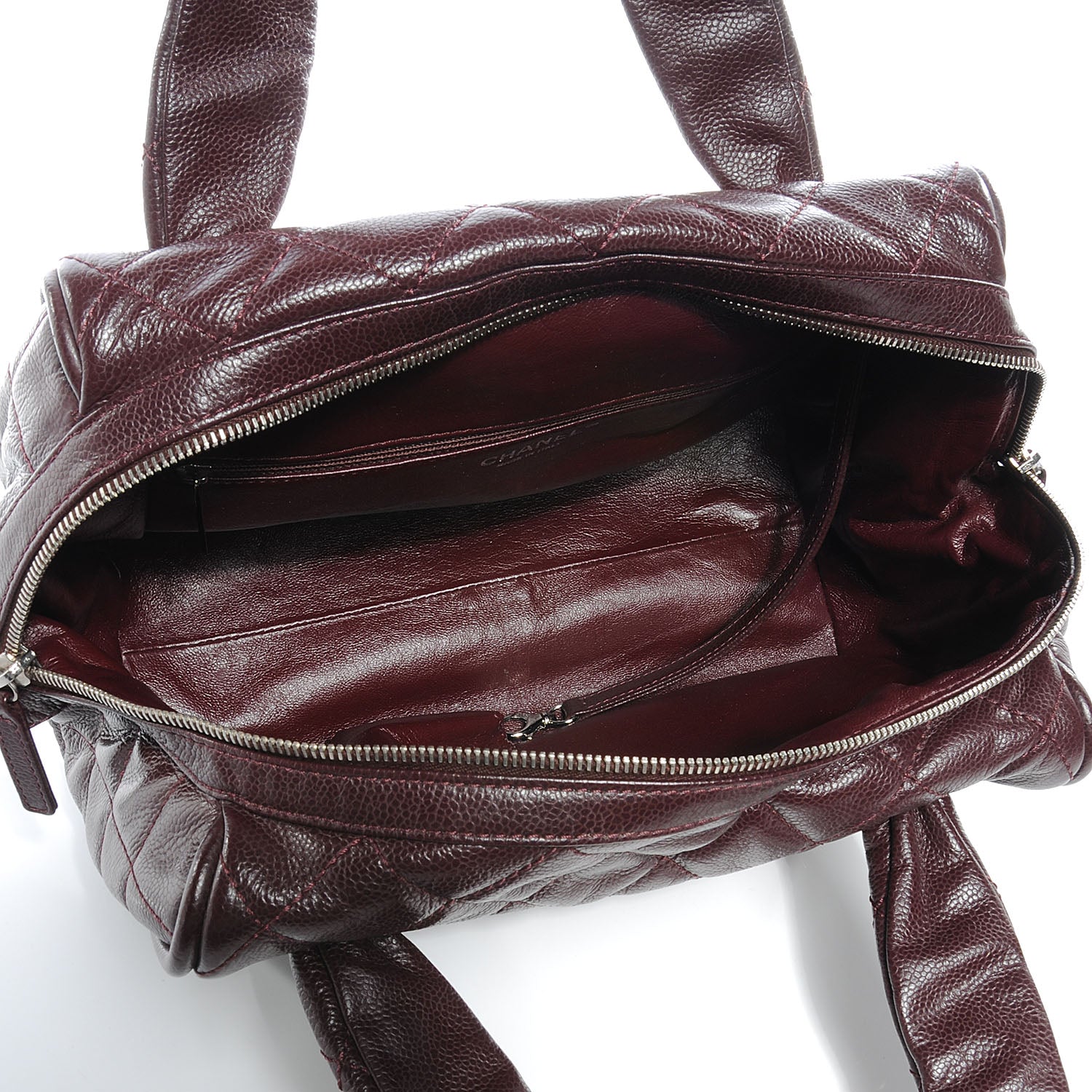 Chanel Caviar Quilted CC Timeless Bowler Burgundy 5 of 7