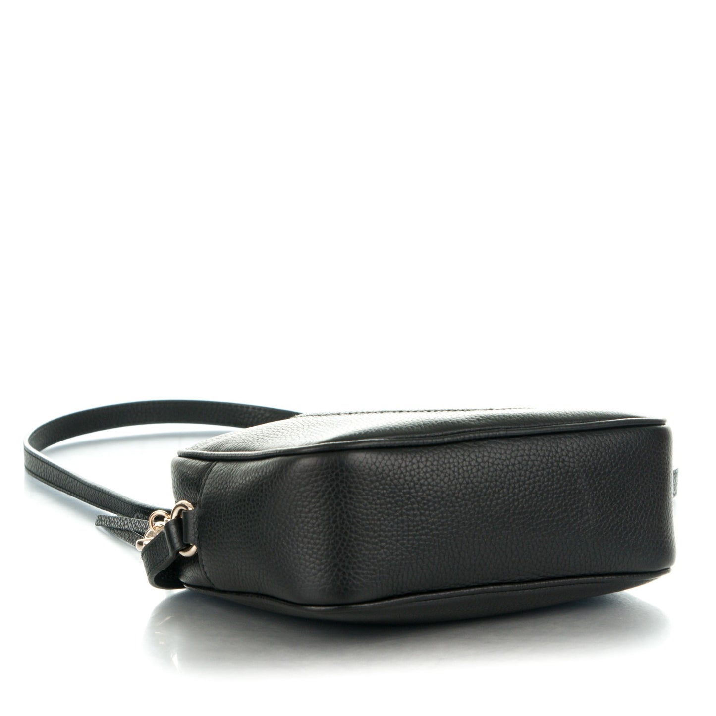 Pebbled Calfskin Small Soho Disco Bag Black