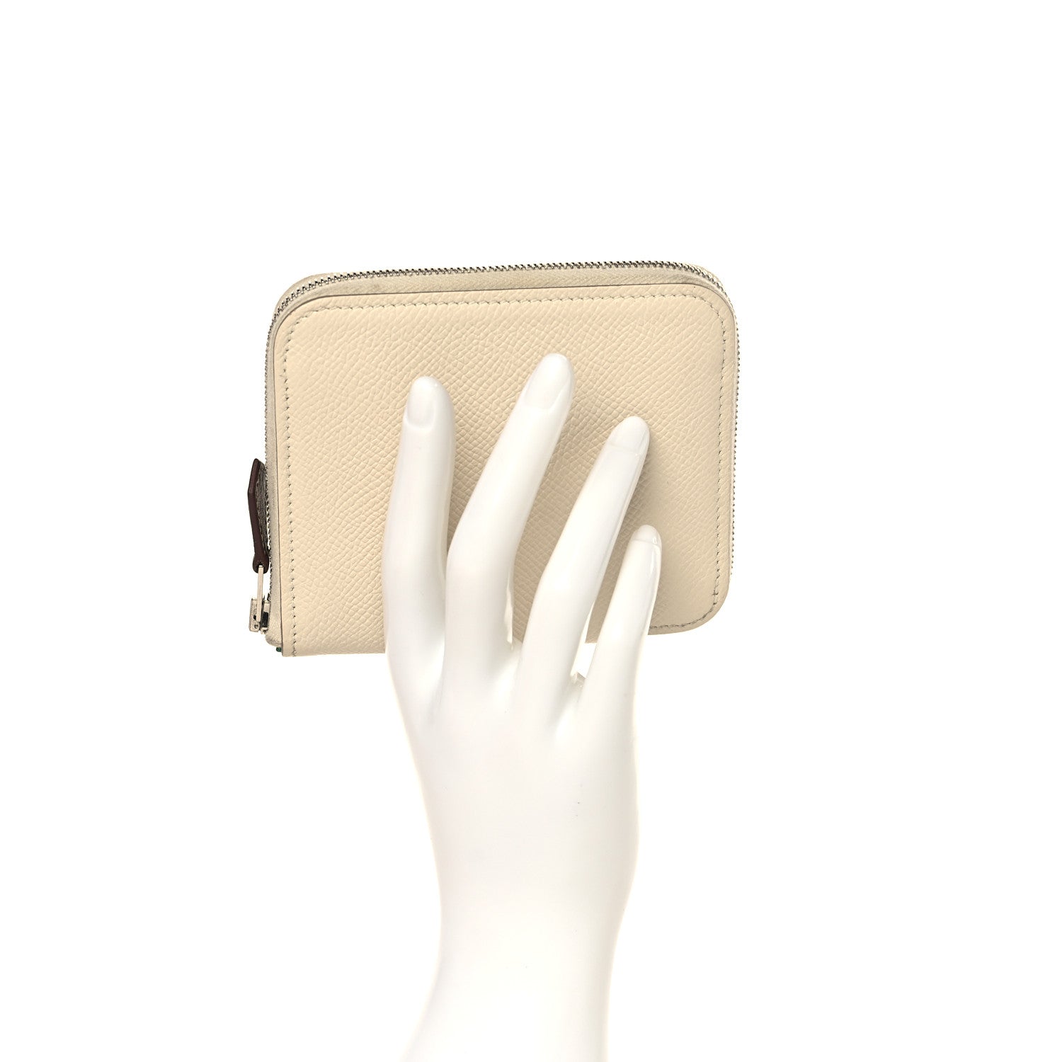 Hermes Epsom Silk'in Compact Wallet Craie Vert Vertigo 2 of 9