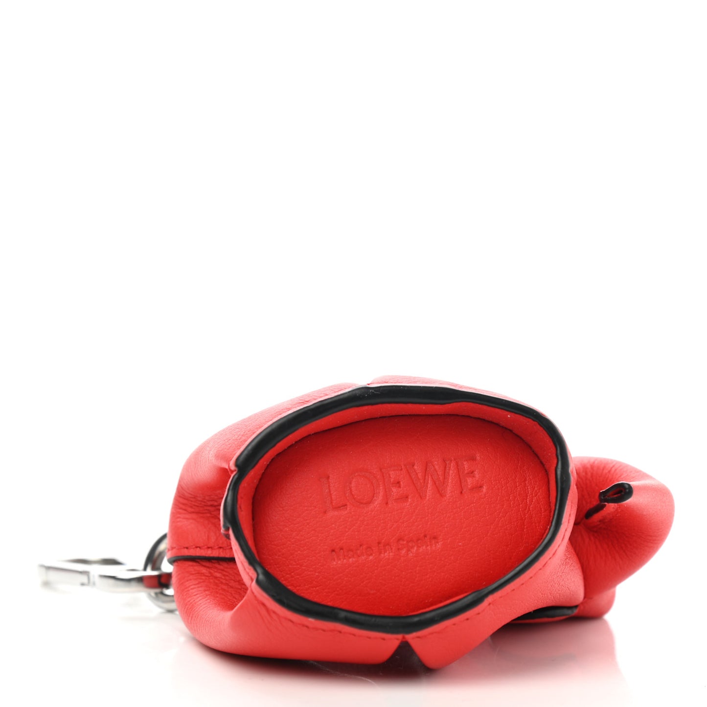 Calfskin Elephant Coin Purse Bag Charm Key Holder Red
