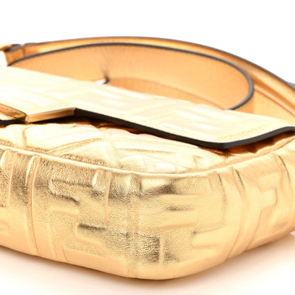 Fendi Vitello Catalan Mirror FF 1974 Embossed Baguette Gold 9 of 9