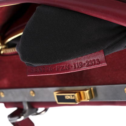 Fendi Vitello Suede Medium Peekaboo Iconic Satchel Rubino Peonia 8 of 14
