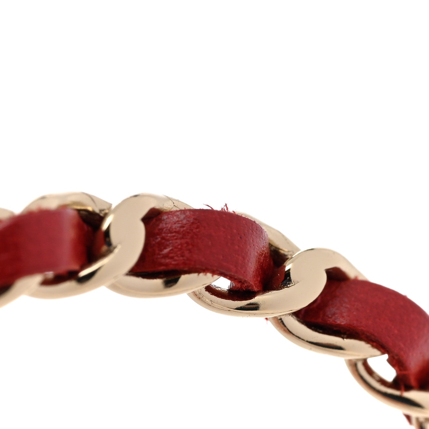 Chanel Lambskin Chain Logo Brooch Red Gold 5 of 5