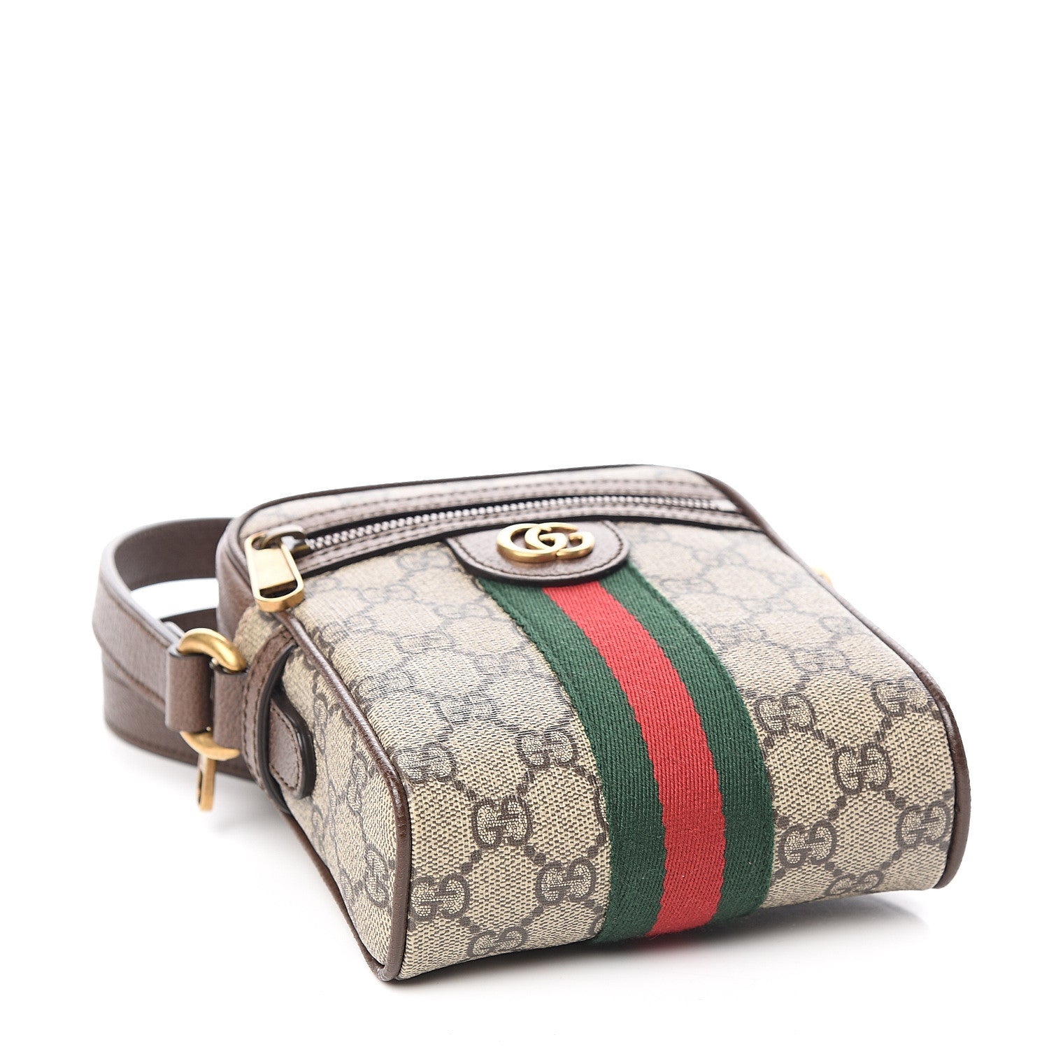 Gucci GG Supreme Monogram Web Mini Ophidia Messenger Brown 3 of 9