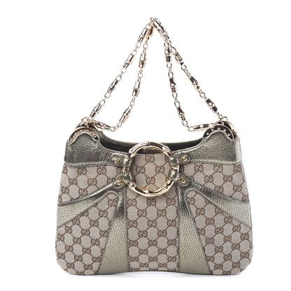 Gucci Monogram Bamboo Chain Tom Ford Shoulder Bag Metallic 1 of 9