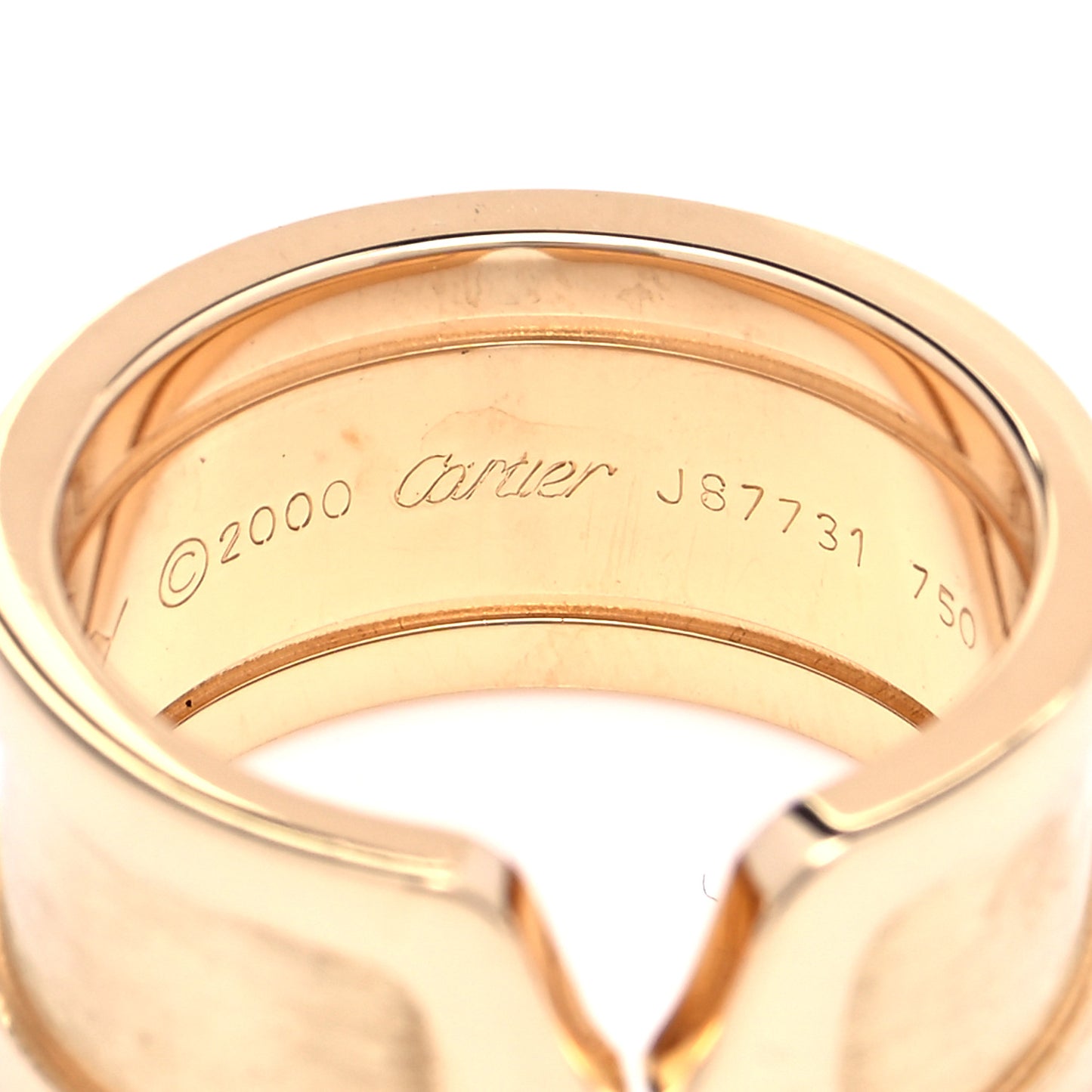18K Yellow Gold 10mm Logo De Cartier Ring 51 5.75