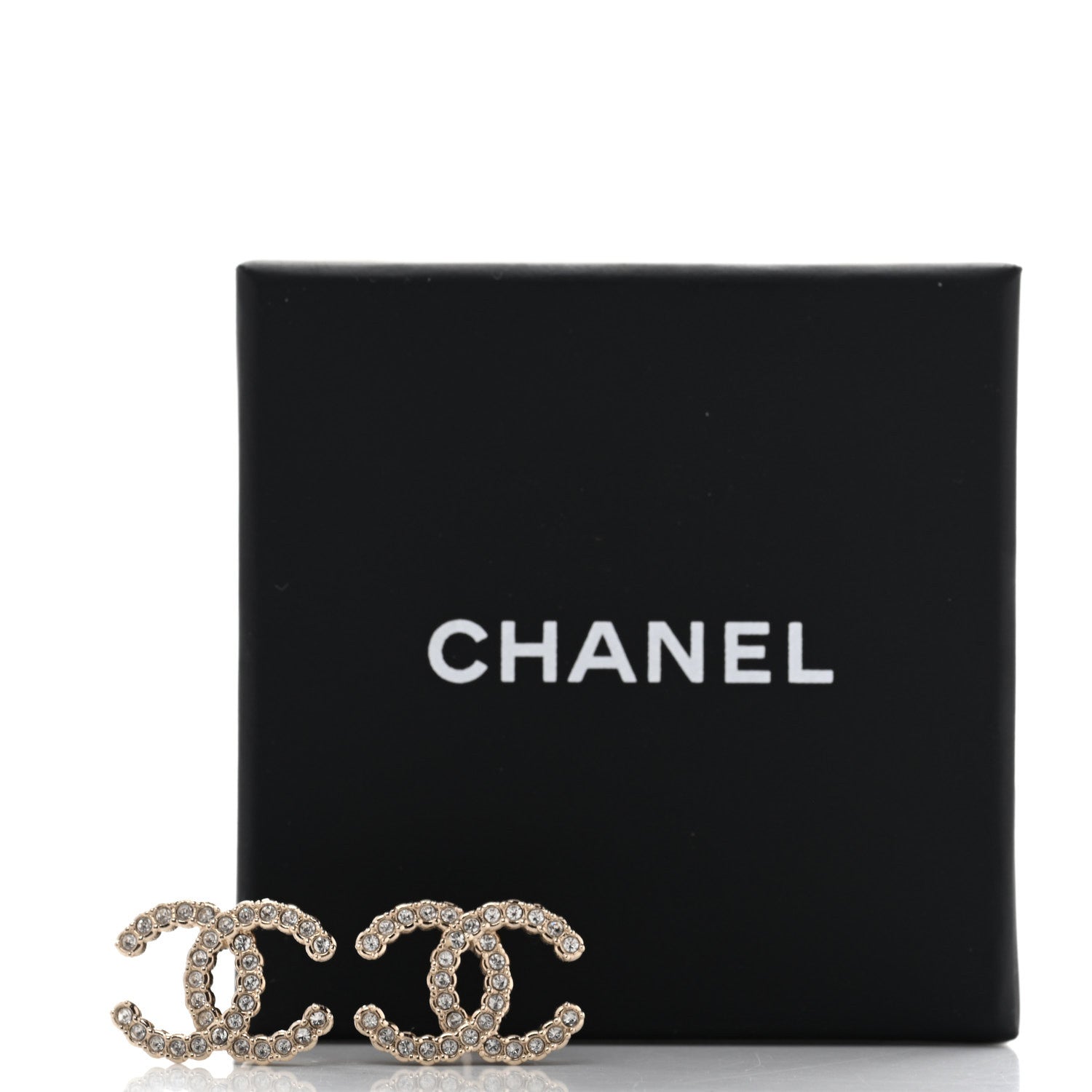 Chanel Crystal CC Earrings Gold 5 of 5