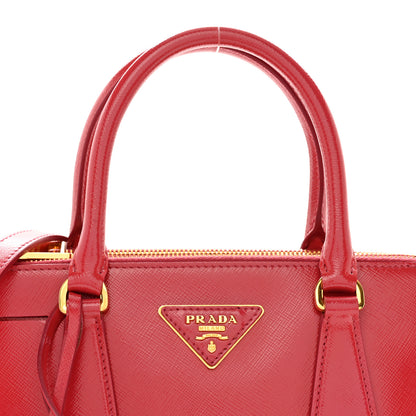 Prada Saffiano Vernice Mini Galleria Double Zip Tote Peonia 5 of 11