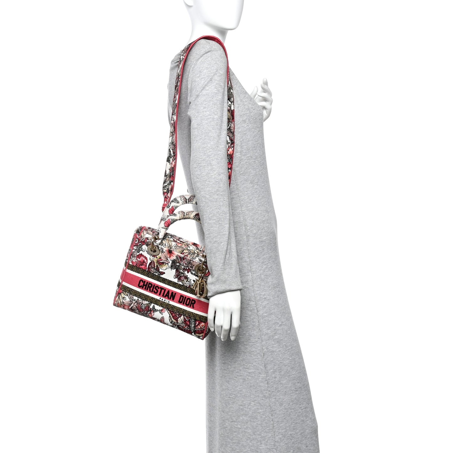 Canvas Embroidered Butterfly Print Medium Lady D-Lite  Multicolor