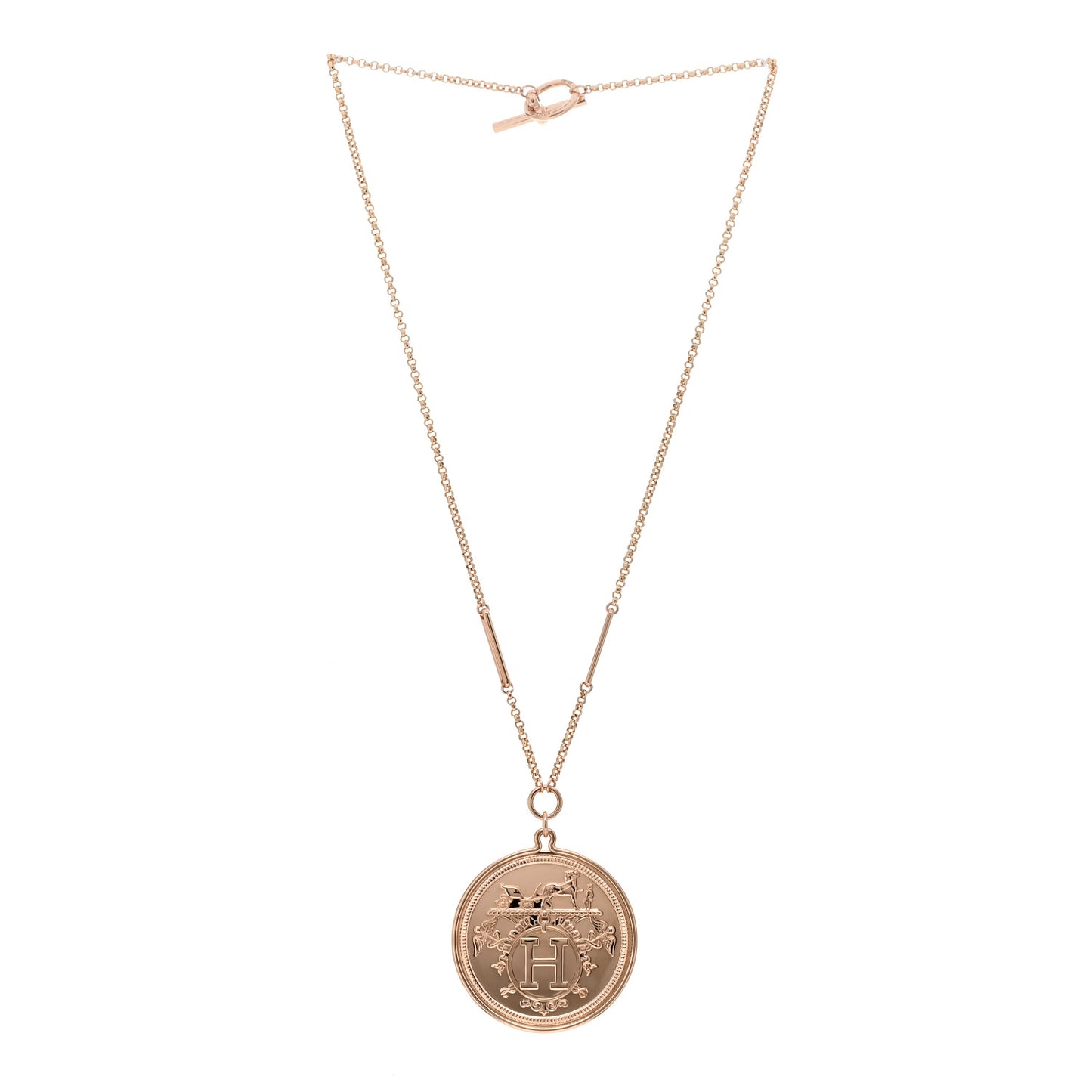18K Rose Gold Diamond TGM Ex-Libris Pendant Necklace ST