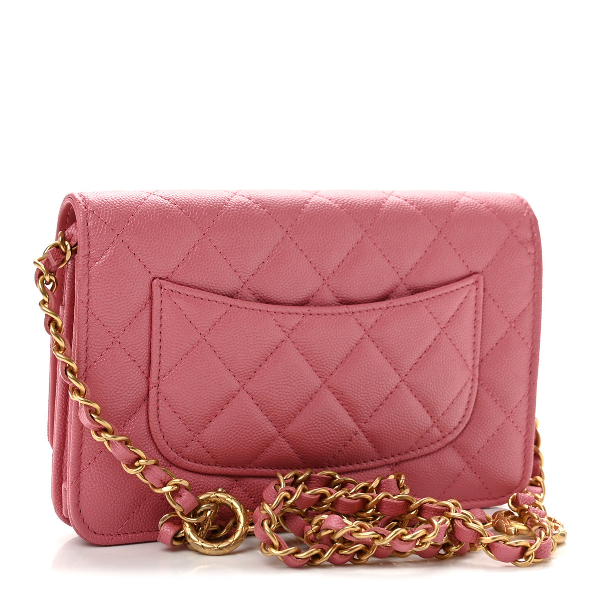 Chanel Caviar Quilted CC Turnlock Wallet On Chain WOC Pink 3 of 14