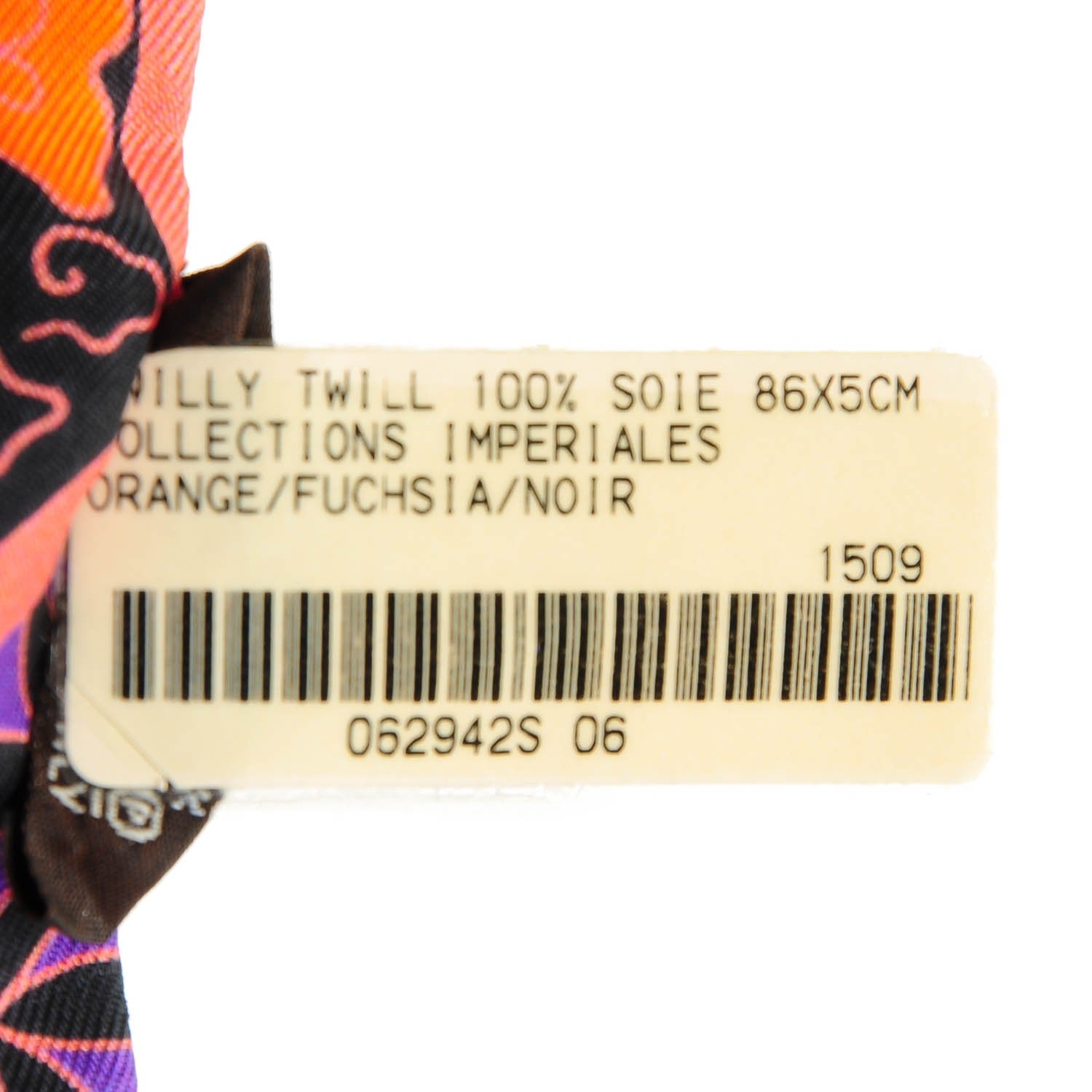 Hermes Silk Collections Imperiales Twilly Orange Fuchsia Black 6 of 6