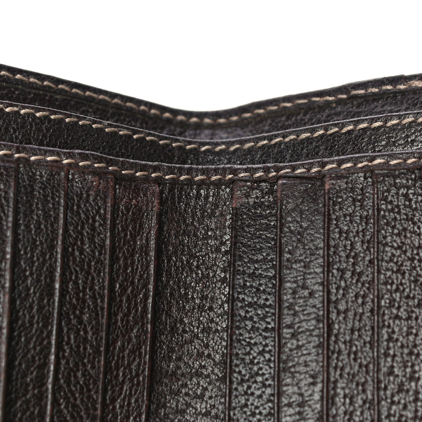 Horsebit Canvas Buckle Compact Wallet Brown