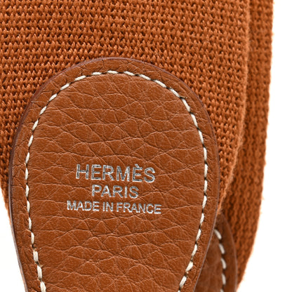 Hermes Toile Taurillon Clemence Shoulder Strap Gold 3 of 4