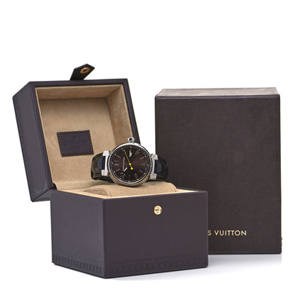 Louis Vuitton Stainless Steel Alligator 39mm Tambour Quartz Watch 5 of 5