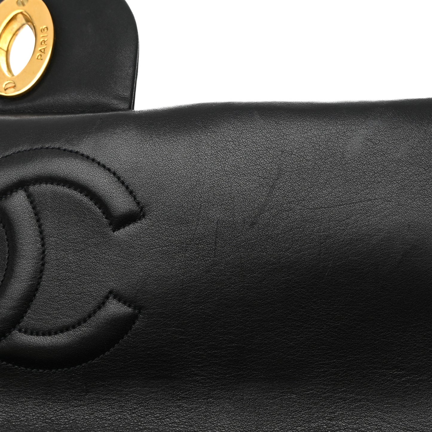 Lambskin Quilted XL Jumbo Single Flap Black