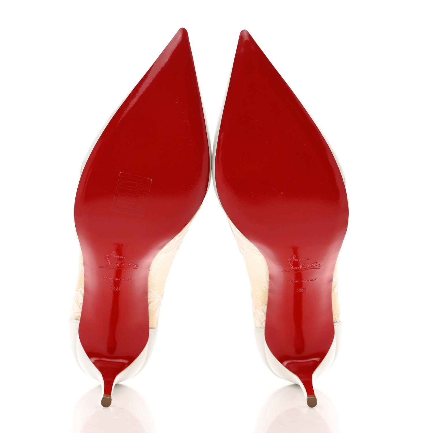 Christian Louboutin Kid Rete Lace Galativi 85 Pumps 38 White 3 of 8