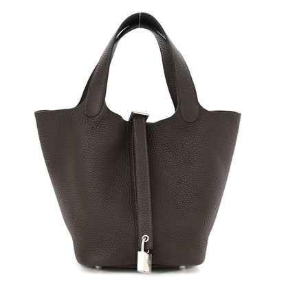 Hermes Taurillon Clemence Picotin Lock 18 PM Macassar 1 of 11