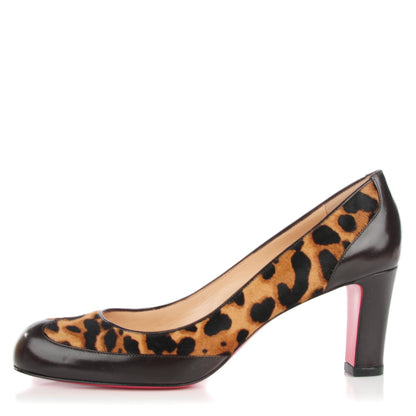 Christian Louboutin Pony Hair Leopard Print Pauline 70 Pumps 40 Brown 1 of 7