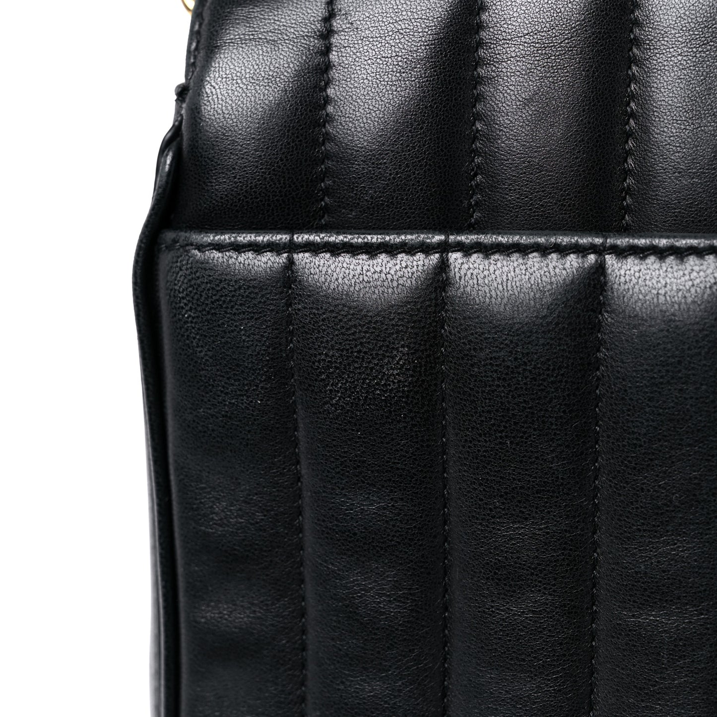 Lambskin Matelasse Monogram Large Vicky Chain Bag Black