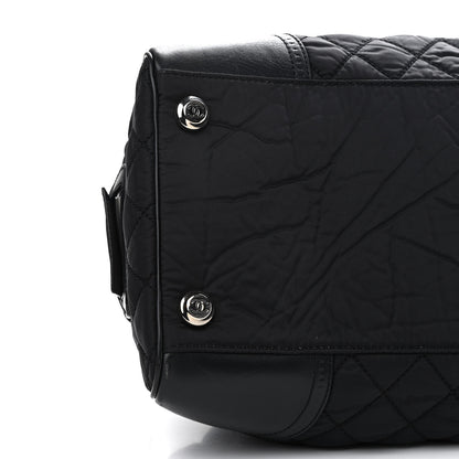 Chanel Calfskin Nylon Paris New York Duffel Bag Black 7 of 12