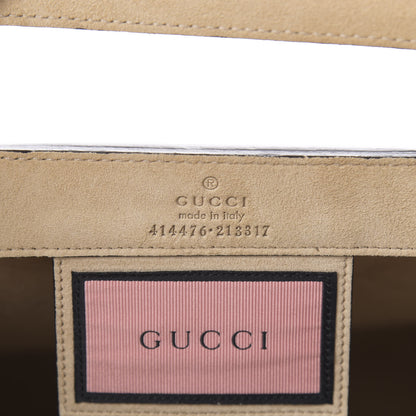Gucci Calfskin GucciGhost Medium XL Tote Blue Agata Hibiscus Red 7 of 10