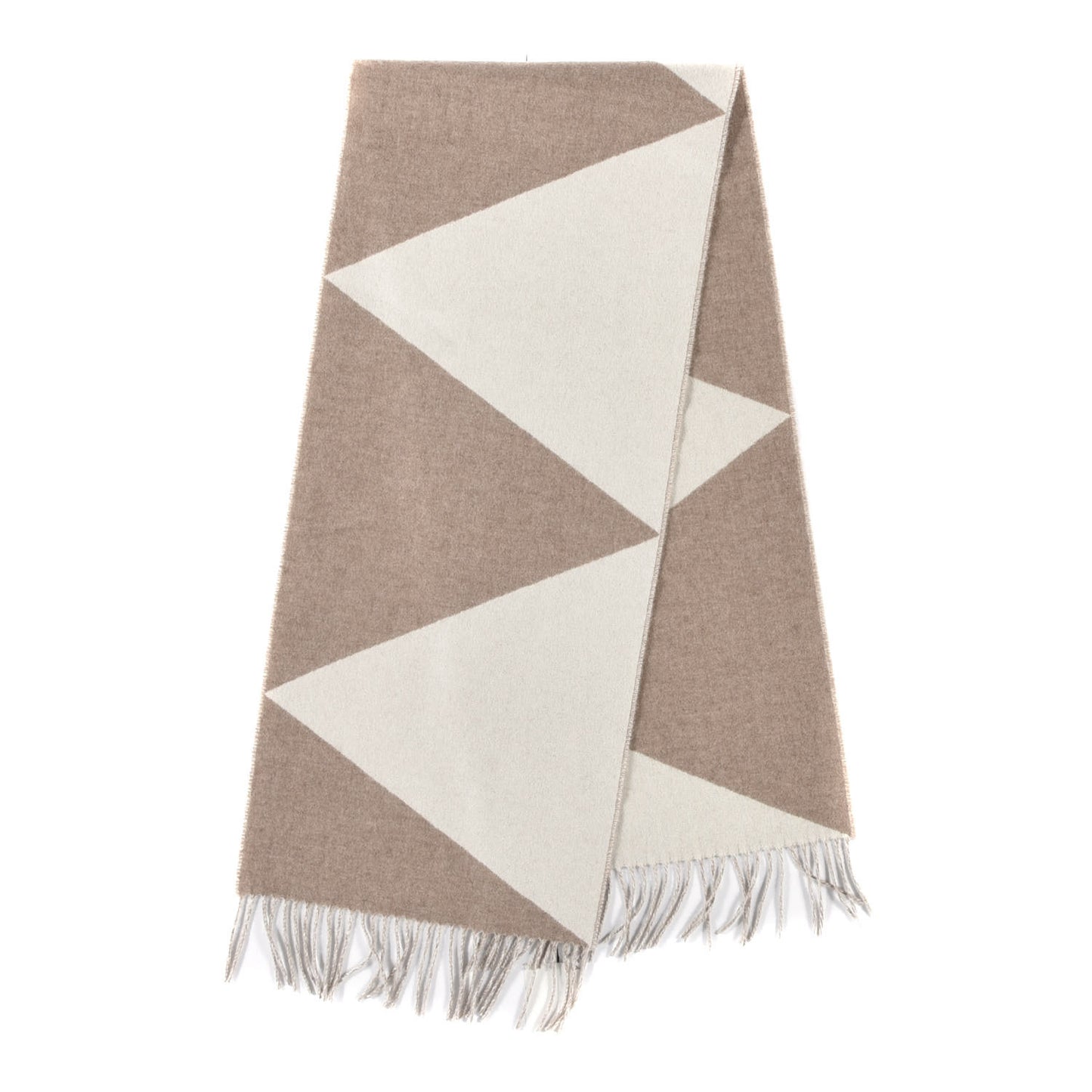 Cashmere Casaque Zig Zag Muffler Etoupe Ivory