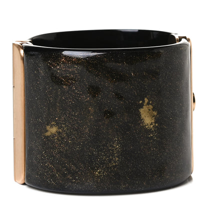 Chanel Resin Crystal CC Cuff Black Bronze 2 of 5