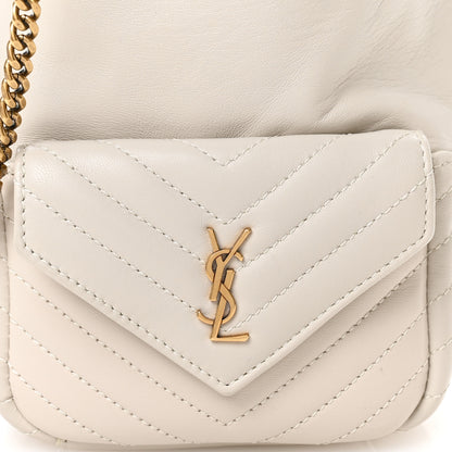 Saint Laurent Lambskin Matelasse Monogram Joe Nano Bucket Bag Crema Soft 8 of 10