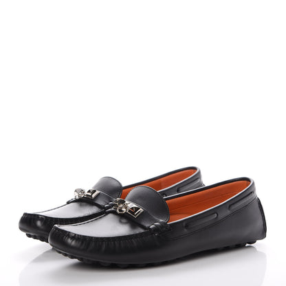 Hermes Supple Calfskin Irving Driving Moccasin Loafers 36.5 Black 3 of 9