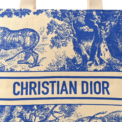 Christian Dior Straw Dioriviera Tote Blue 6 of 8